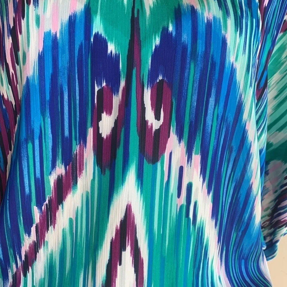 Bisou Bisou Multicolored V-Neck Dress Size 10